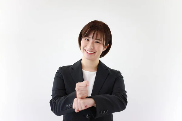 Eine Frau Die Die Japanische Zeichensprache Und Can Spricht — Stockfoto