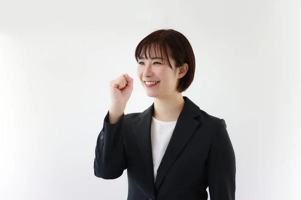 Kvinna Som Talar Japanska Teckenspråk Bra Tack — Stockfoto