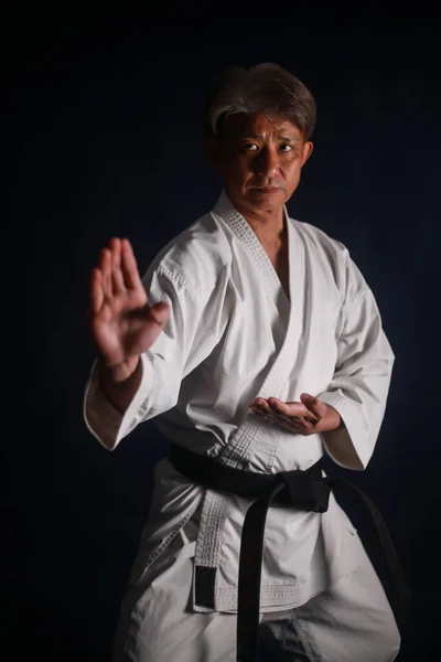 Image Man Doing Karate — Stock Photo, Image