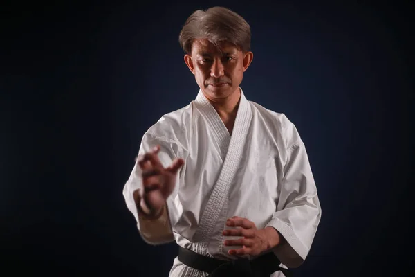 Imagen Hombre Haciendo Karate — Foto de Stock