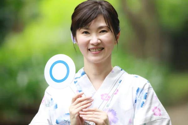 Yukata Woman Tag — Stock Photo, Image