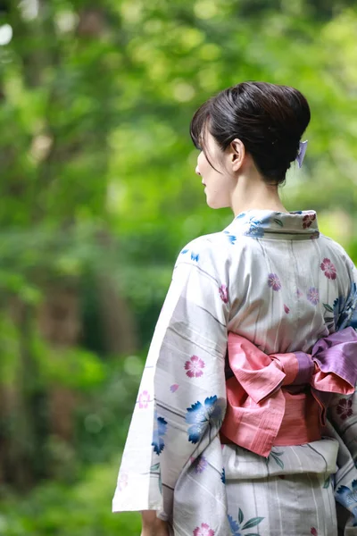 Image Woman Wearing Yukata — Stock Photo, Image