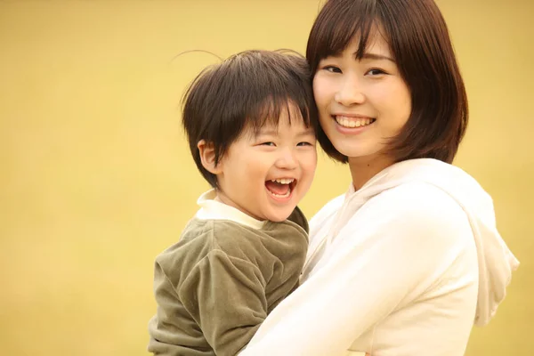 Genitore Sorridente Figlio — Foto Stock