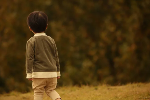 Image Boy Standing Alone — Stock Photo, Image