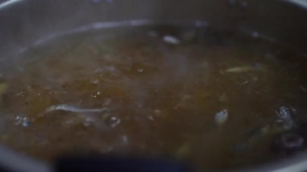 Cómo Hacer Caldo Sopa — Vídeo de stock