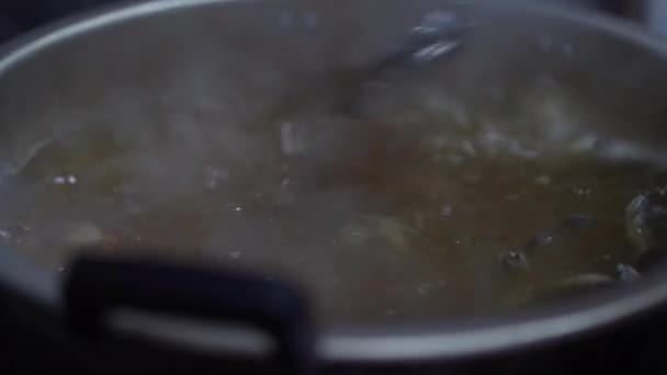 Cómo Hacer Caldo Sopa — Vídeo de stock