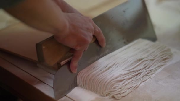 Hands Man Who Cuts Buckwheat — Vídeo de Stock