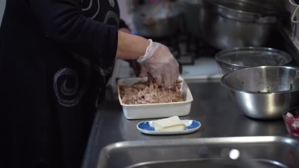 Afbeelding Van Een Vrouw Die Shumai Maakt — Stockvideo