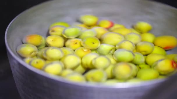 Soaking Plums Water — Stok Video