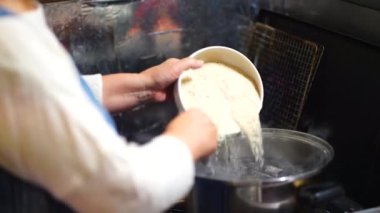Woman making shiso juice