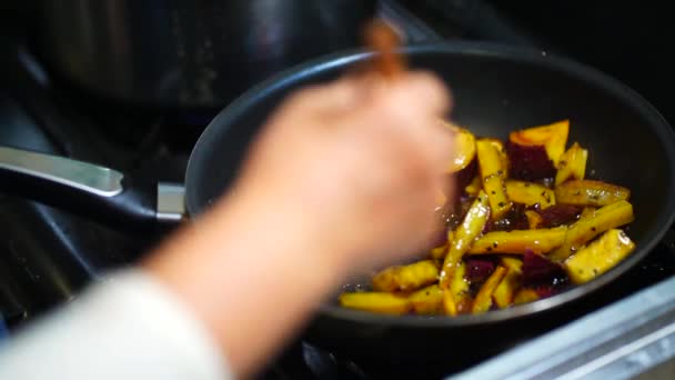 Woman Making Candied Sweet Potatoes — Wideo stockowe