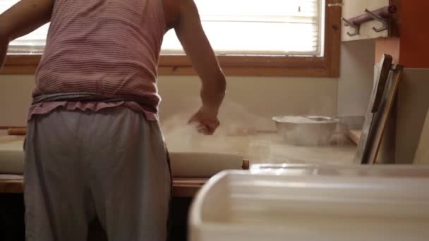 Man Making Japanese Soba — Stock Video