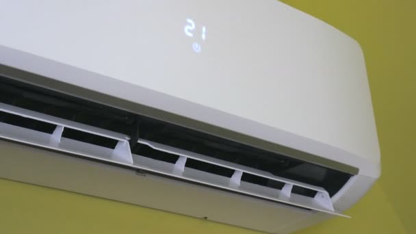 Room Interior Blowing Fresh Cool Air Help Modern Air Conditioning — Αρχείο Βίντεο