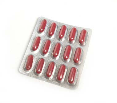 kırmızı kapsül izole edildi 