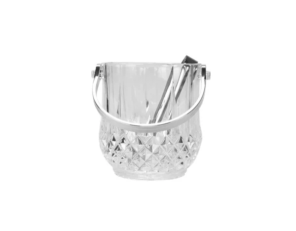 Crystal Clear Ice Bucket Isolated White Background — Stock Photo, Image
