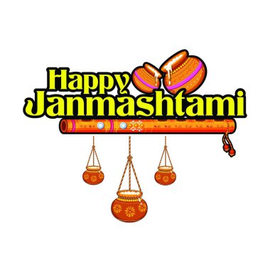 Happy Janmasthami. Krishna Janmashtami colour vector illustration