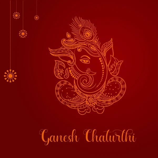 Happy Ganesh Chaturthi Festival Celebration — Vetor de Stock