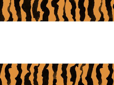 Kaplan derisi. Asgari düzeyde. Kırmızıda siyah çizgiler. Mürekkep elle çizilmiş illüstrasyon