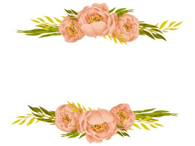 Beyaz arka planda şakayık deseni çizimi. Kart, davet