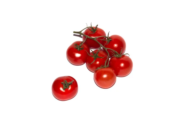 Tomates Cerises Sur Fond Blanc — Photo