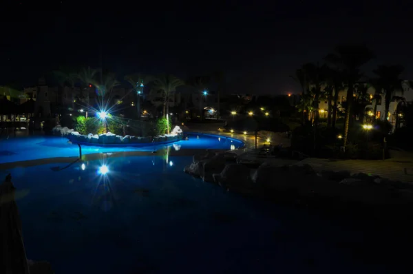 Ночь Египетский Отель Шарм Эль Шейх — стоковое фото
