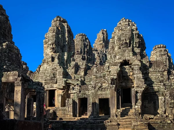 Entrance Angkor Thom Site Faces Stones — Stock Photo, Image