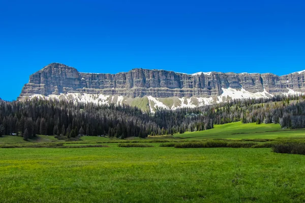 Snowcapped Pinnacle Buttes Wyoming — Stok Foto