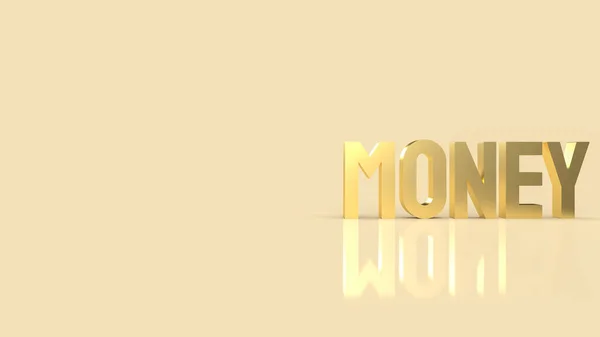 Gold Money Text Business Concept Rendering — Stock fotografie