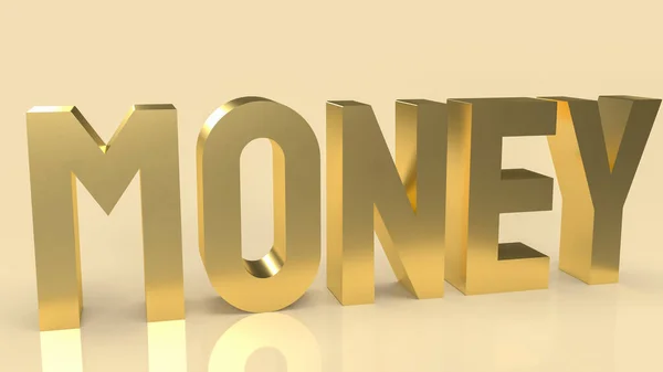 The gold money text for business concept 3d rendering