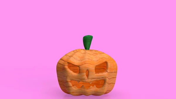 Dýně Halloween Růžovém Pozadí Pro Rekreační Koncept Vykreslování — Stock fotografie