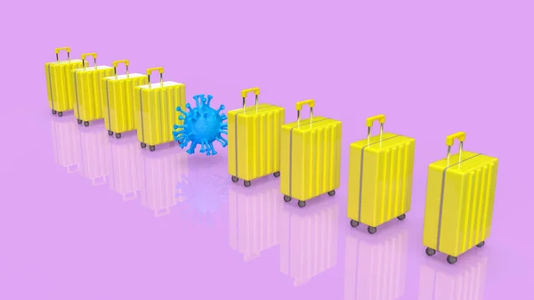 Suitcase Virus Travel Medical Concept Rendering — Stock Photo, Image