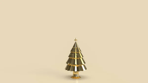 Arany Karácsonyfa Ünnep Ünnep Vagy Promóció Üzleti Háttér Renderelés — Stock Fotó