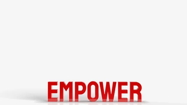 Red Empower Text White Background Business Concepts Rendering — 스톡 사진