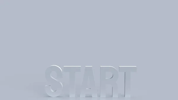 Textul Start Alb Pentru Conceptul Afaceri Redare — Fotografie, imagine de stoc