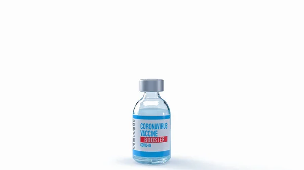 Vaccino Booster Sfondo Bianco Rendering Medico Scientifico Concetto — Foto Stock