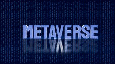 Teknoloji ya da iş konsepti 3D görüntüleme için karanlıkta metaevren parlaması