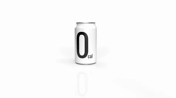 Soft Drink Can Kcal White Background Health Sci Concept Rendering — Stock Photo, Image