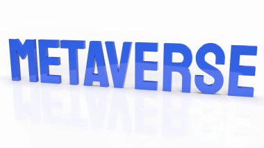 İş veya teknoloji konsepti 3D oluşturma için beyaz arkaplan üzerine mavi metni.