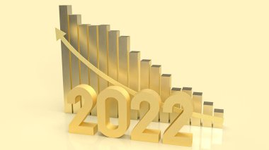 altın numara 2022 ve iş konsepti 3d renderin