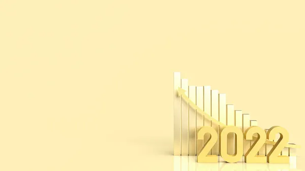 Número Oro 2022 Gráfico Para Concepto Negocio Renderin — Foto de Stock