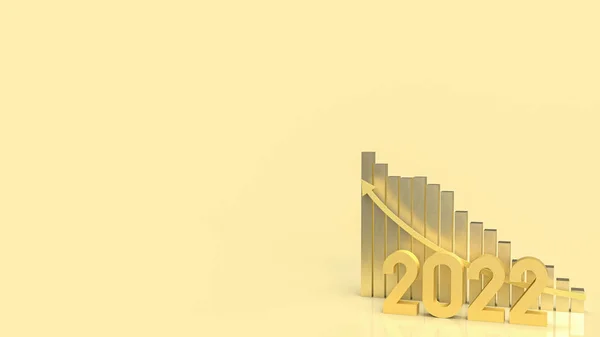 Número Oro 2022 Gráfico Para Concepto Negocio Renderin — Foto de Stock