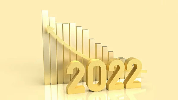 Oro Numero 2022 Grafico Concetto Business Renderin — Foto Stock