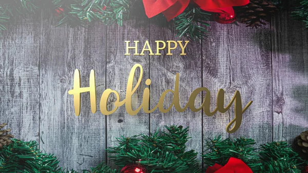 Noel Tatil Konsepti Için Tahtaya Yazılmış Mutlu Altın Yazılar Yorumlama — Stok fotoğraf
