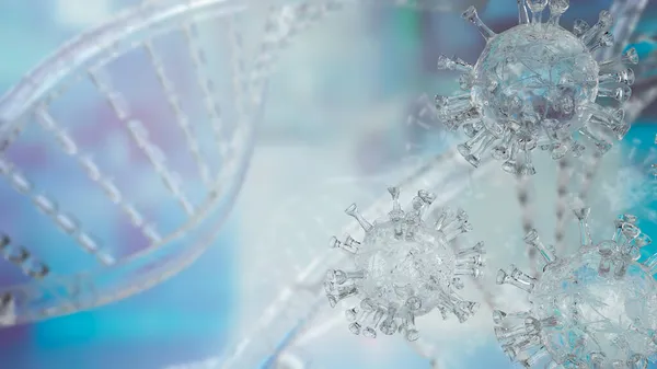 医療や科学の概念のための明確なウイルス3Dレンダリング — ストック写真
