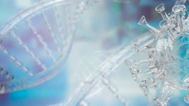 Tıbbi veya bilim konsepti 3D renderin virüsü