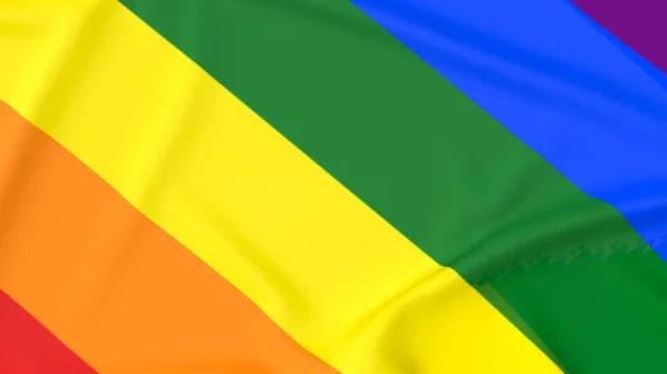 Wielokolorowa Flaga Dla Lgbtq Lub Transgenderowej Koncepcji Renderowania — Zdjęcie stockowe