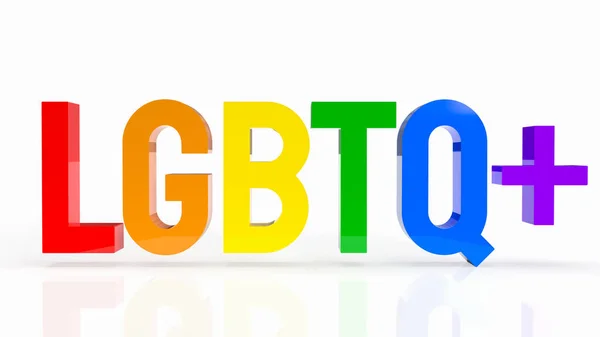 Lgbtq Text Multi Färg Vit Bakgrund För Transpersoner Koncept Rendering — Stockfoto