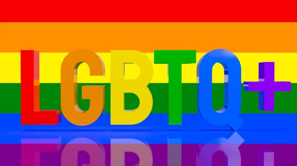 Lgbtq Text Multi Color Voor Transgender Concept Rendering — Stockfoto