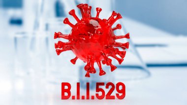 kırmızı virüs b.1.1529 tıbbi veya bilim konsepti 3D oluşturma için yeni koronavirüs