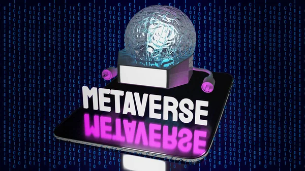 Brain Tablet Metaverse Technology Concept Rendering — Stock Photo, Image